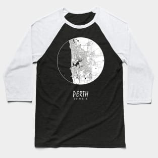 Perth, Australia City Map - Full Moon Baseball T-Shirt